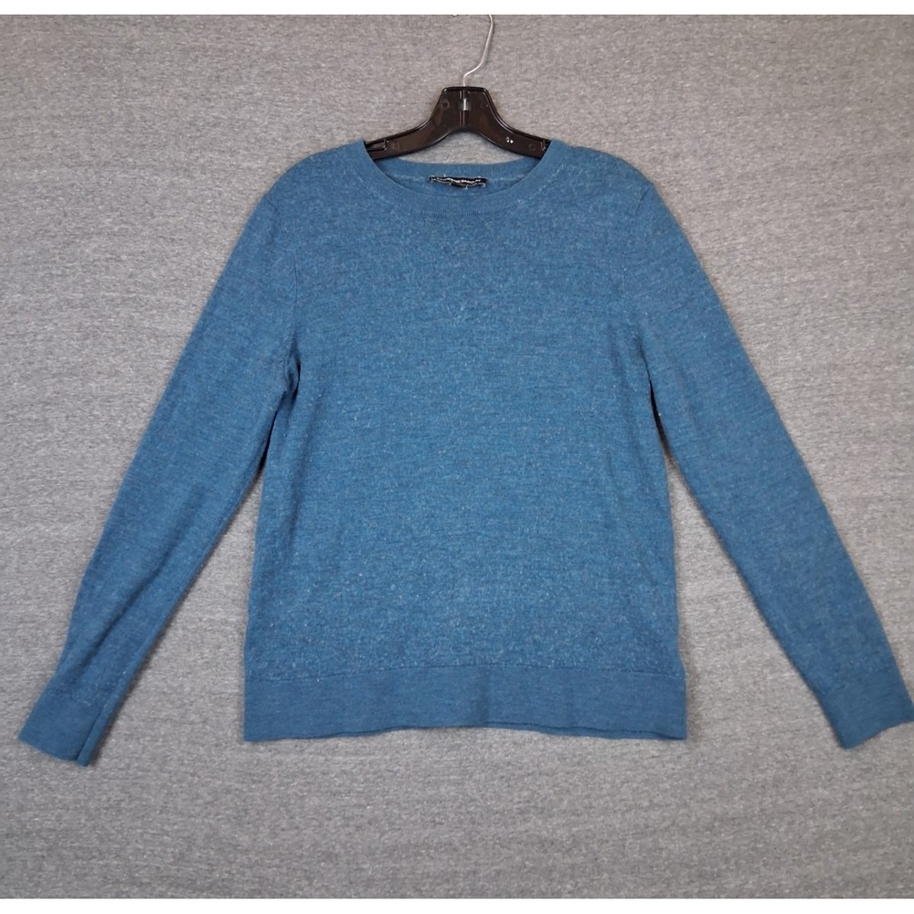 Katherine Barclay Womens Sweater L Blue 100% Merino Wool Knit Capsule Coastal